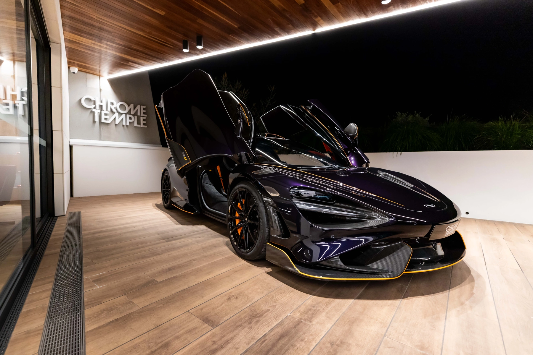McLaren with raised doors at Chrome Temple