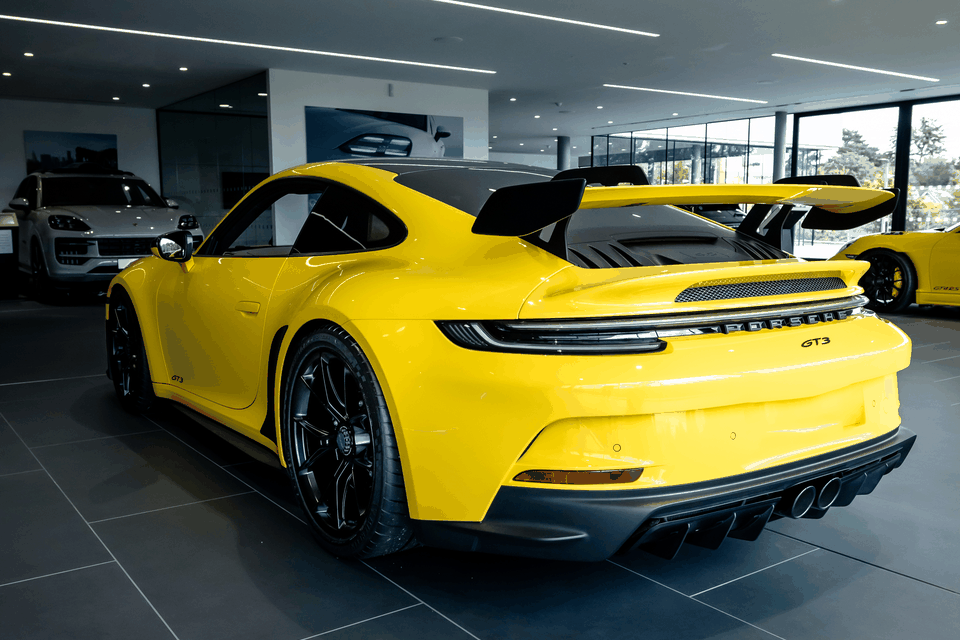 Porsche exterior and showroom photography
